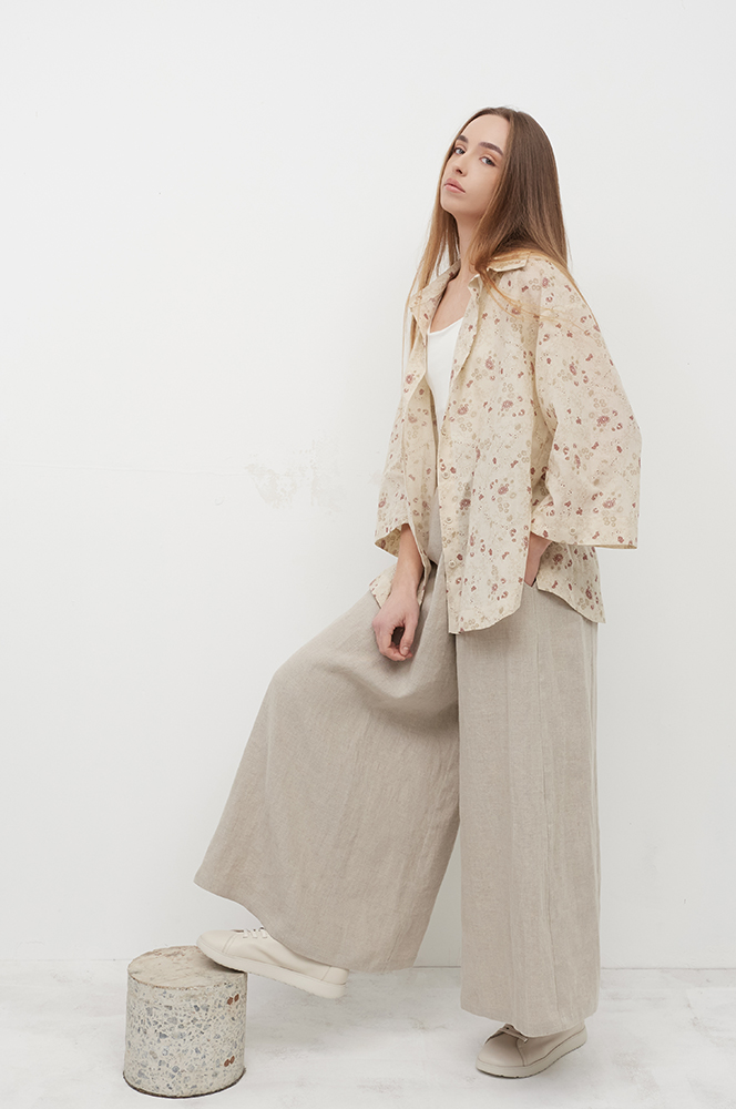 Штани хакама льон екрю (БР 93/1)